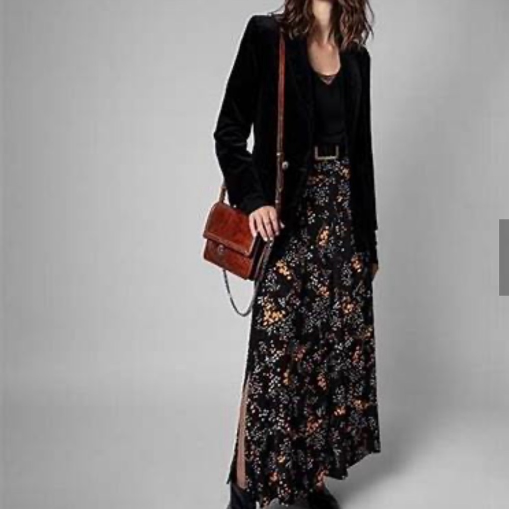 Zadig & Voltaire Floral Black Maxi Skirt; Judith Spark flowers, 36